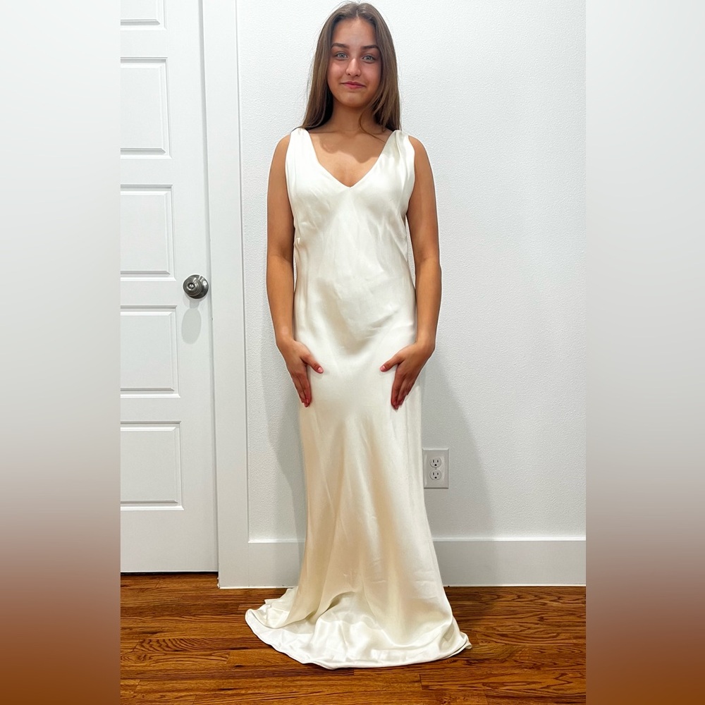 Allen Schwartz Satin Cowl Back Dress - Couture